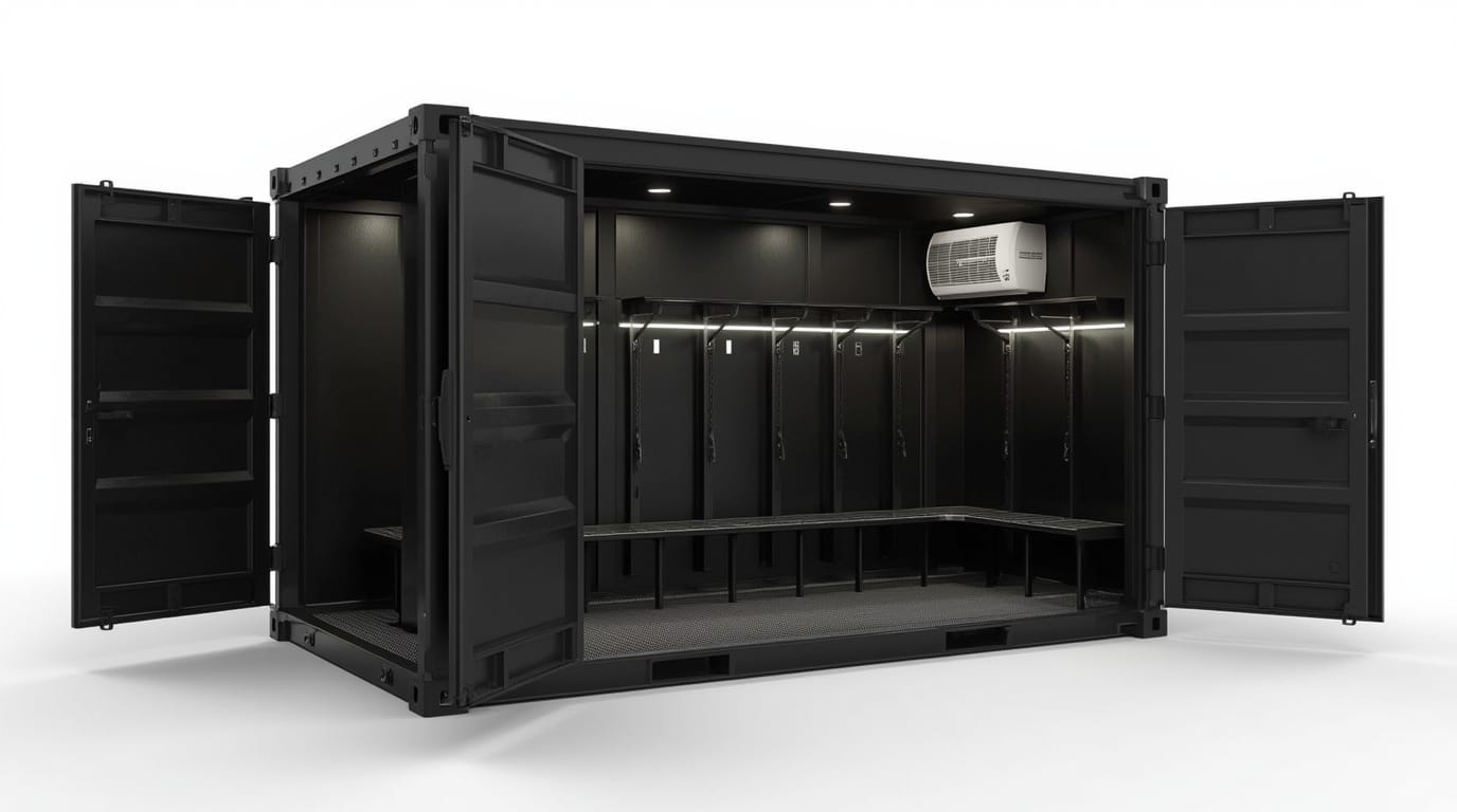 Container vestiaire aménagé 20 pieds – Image 1